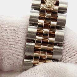 Rolex Aubergine Diamond 18k Rose Gold Stainless Steel Datejust 279171 Automatic Women's Wristwatch 28 mm