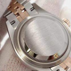 Rolex Aubergine Diamond 18k Rose Gold Stainless Steel Datejust 279171 Automatic Women's Wristwatch 28 mm