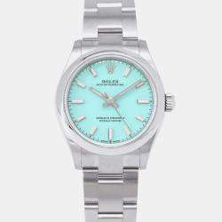 Rolex Blue Stainless Steel Oyster Perpetual Automatic Women's Wristwatch 31 mm