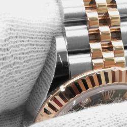 Rolex Green Steel 18K Rose Gold Lady Datejust Automatic Women's Wristwatch 28 mm