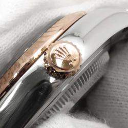 Rolex Green Steel 18K Rose Gold Lady Datejust Automatic Women's Wristwatch 28 mm