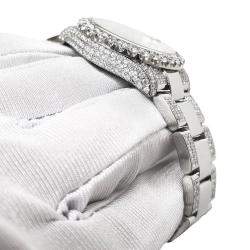 Pre Owned Rolex Custom Ice Pink 7.2ct Diamonds Stainless Steel Datejust 178240 Automatic Women's Wristwatch 31mm