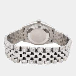 Rolex Custom Maroon Vignette 3.30ct Diamonds Stainless Steel Datejust 178240 Automatic Women's Wristwatch 31mm