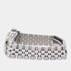 Rolex Custom Black 3.30ct Diamonds Stainless Steel Datejust 178240 Automatic Women's Wristwatch 31mm