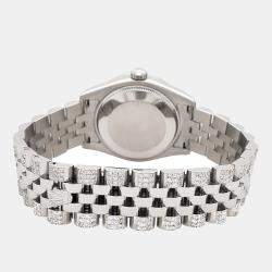 Rolex Custom Tahitian Blue 3.30ct Diamonds Stainless Steel Datejust 178240 Automatic Women's Wristwatch 31mm