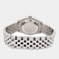 Rolex Custom Rhodium Gray 3.30ct Diamonds Stainless Steel Datejust 178240 Automatic Women's Wristwatch 31mm