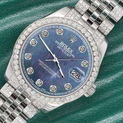 Rolex Custom Black 3.30ct Diamonds Stainless Steel Datejust 178240 Automatic Women's Wristwatch 31mm