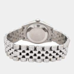 Rolex Custom Black 3.30ct Diamonds Stainless Steel Datejust 178240 Automatic Women's Wristwatch 31mm
