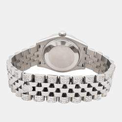 Rolex Custom White 3.30ct Diamonds Stainless Steel Datejust 178240 Automatic Women's Wristwatch 31mm