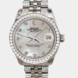 Rolex Custom Champagne 3.30ct Diamonds Stainless Steel Datejust 178240 Automatic Women's Wristwatch 31mm