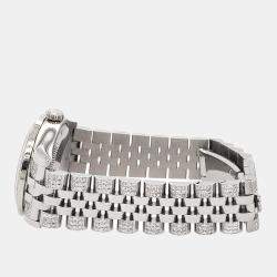 Rolex Custom Blue Vignette 3.30ct Diamonds Stainless Steel Datejust 178240 Automatic Women's Wristwatch 31mm