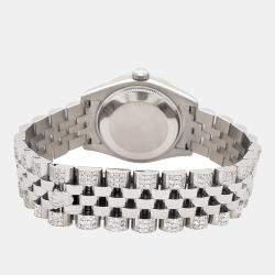 Rolex Custom Blue Vignette 3.30ct Diamonds Stainless Steel Datejust 178240 Automatic Women's Wristwatch 31mm