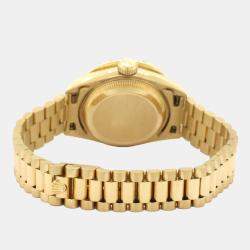 Rolex Custom Red 2ct Diamonds 18K Yellow Gold President Datejust  Automatic Women's Wristwatch 26mm