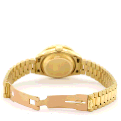 Rolex Custom Rhodium Gray 2ct Diamonds 18K Yellow Gold President Datejust  Automatic Women's Wristwatch 26mm