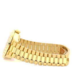 Rolex Custom Champagne 2ct Diamonds 18K Yellow Gold President Datejust  Automatic Women's Wristwatch 26mm