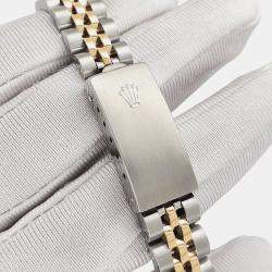 Rolex Custom White  Diamonds 18K Yellow Gold Stainless Steel Datejust  Automatic Women's Wristwatch 26mm