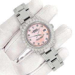 Rolex Custom Royal Pink 7.2ct Diamonds Stainless Steel Datejust 178240 Automatic Women's Wristwatch 31mm