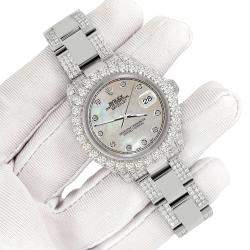 Rolex Custom Champagne 7.2ct Diamonds Stainless Steel Datejust 178240 Automatic Women's Wristwatch 31mm