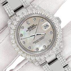 Rolex Custom Champagne 7.2ct Diamonds Stainless Steel Datejust 178240 Automatic Women's Wristwatch 31mm