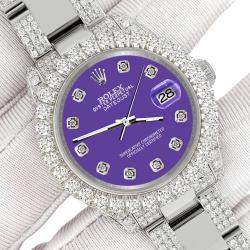 Rolex Custom Pastel Purple 7.2ct Diamonds Stainless Steel Datejust 178240 Automatic Women's Wristwatch 31mm