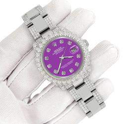 Rolex Custom Sangria 7.2ct Diamonds Stainless Steel Datejust 178240 Automatic Women's Wristwatch 31mm