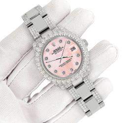 Rolex Custom Royal Pink 7.2ct Diamonds Stainless Steel Datejust 178240 Automatic Women's Wristwatch 31mm