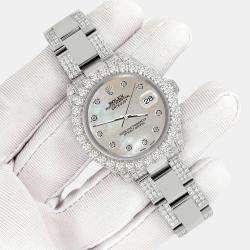 Rolex Custom Champagne 7.2ct Diamonds Stainless Steel Datejust 178240 Automatic Women's Wristwatch 31mm