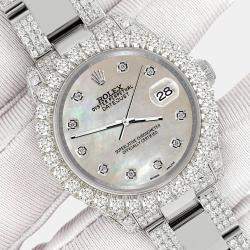 Rolex Custom Champagne 7.2ct Diamonds Stainless Steel Datejust 178240 Automatic Women's Wristwatch 31mm