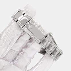 Rolex Custom Satin Linen 7.2ct Diamonds Stainless Steel Datejust 178240 Automatic Women's Wristwatch 31mm