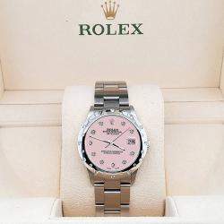 Rolex Custom Orchid Pink Diamond Stainless Steel Datejust 78240 Automatic Women's Wristwatch 31 mm