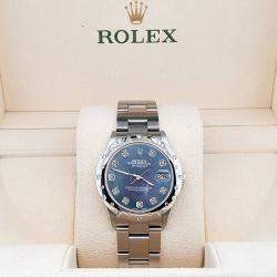 Rolex Custom Black Diamond Stainless Steel Datejust 78240 Automatic Women's Wristwatch 31 mm