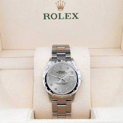 Rolex Custom Grey Diamond Stainless Steel Datejust 78240 Automatic Women's Wristwatch 31 mm