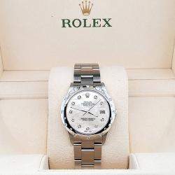 Rolex Custom White MOP Diamond Stainless Steel Datejust 78240 Automatic Women's Wristwatch 31 mm