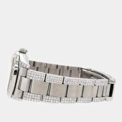 Rolex Custom White MOP 3.5ct Diamond Stainless Steel Datejust Automatic Women's Wristwatch 31 mm