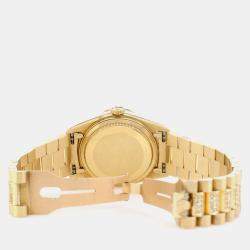 Rolex Custom  Diamond 18K Yellow Gold Day-Date  Automatic Men's Wristwatch 36mm