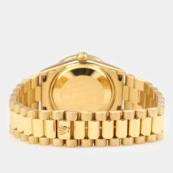 Rolex Custom White MOP Diamond 18K Yellow Gold President Datejust  Automatic Women's Wristwatch 31mm
