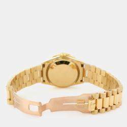 Rolex Custom White MOP Diamond 18K Yellow Gold President Datejust  Automatic Women's Wristwatch 31mm