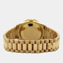 Rolex Custom Blue Diamond 18K Yellow Gold President Datejust 68278 Automatic Women's Wristwatch 31MM