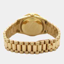 Rolex Custom Blue Diamond 18K Yellow Gold President Datejust 68278 Automatic Women's Wristwatch 31MM