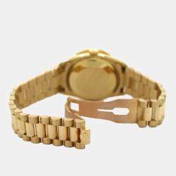 Rolex Custom Blue Diamond 18K Yellow Gold President Datejust 68278 Automatic Women's Wristwatch 31MM