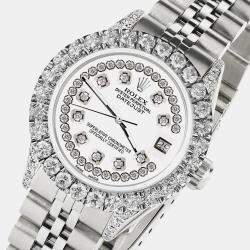 Rolex Custom White 2.35CT Diamond Stainless Steel Datejust  Automatic Women's Wristwatch 26mm