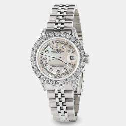 Rolex Custom Natural Pearl 2.35CT Diamond Stainless Steel Datejust  Automatic Women's Wristwatch 26mm