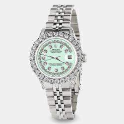 Rolex Custom Malachite 2.35CT Diamond Stainless Steel Datejust  Automatic Women's Wristwatch 26mm