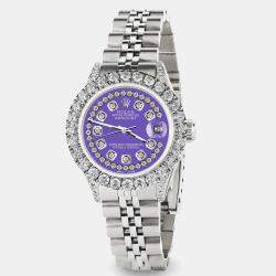 Rolex Custom Lavender 2.35CT Diamond Stainless Steel Datejust  Automatic Women's Wristwatch 26mm