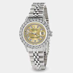 Rolex Custom Champagne 2.35CT Diamond Stainless Steel Datejust  Automatic Women's Wristwatch 26mm