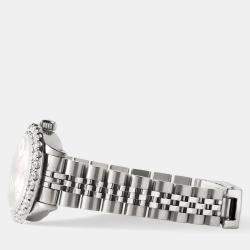 مملوكة مسبقًا Rolex Custom Salmon Diamond Stainless Steel Datejust  Automatic Women's Wristwatch 26mm