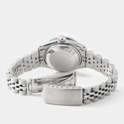 Rolex Custom Grey Diamond Stainless Steel Datejust  Automatic Women's Wristwatch 26mm