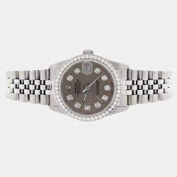 Rolex Custom Chocolate Diamond Stainless Steel Datejust  Automatic Women's Wristwatch 31MM