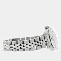 Pre Owned Rolex Custom Orchid Pink Diamond Stainless Steel Datejust Automatic Women's Wristwatch 26MM