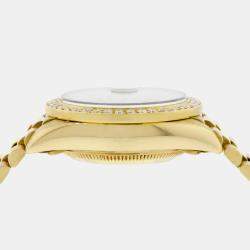 Rolex Customised Cocoa Brown Diamond 18K Yellow Gold President Datejust  Automatic Women's Wristwatch 26MM